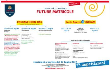 UNICAM ORIENTA ANCHE IN ESTATE! FUTURE MATRICOLE